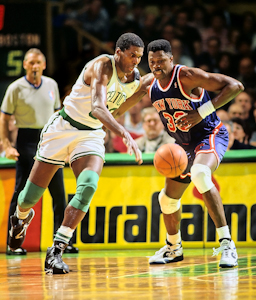 Boston Celtics Robert Parish vs New York Knicks Patrick Ewing