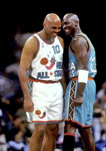 Chicago Bulls Michael Jordan and Charles Barkley